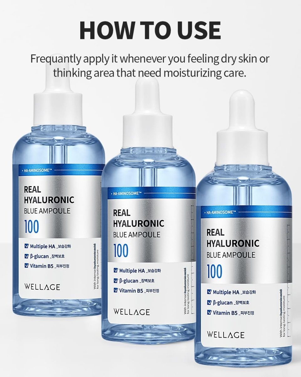 WELLAGE Real Hyaluronic Blue 100 Ampoule 60ml + 60ml Health & Beauty