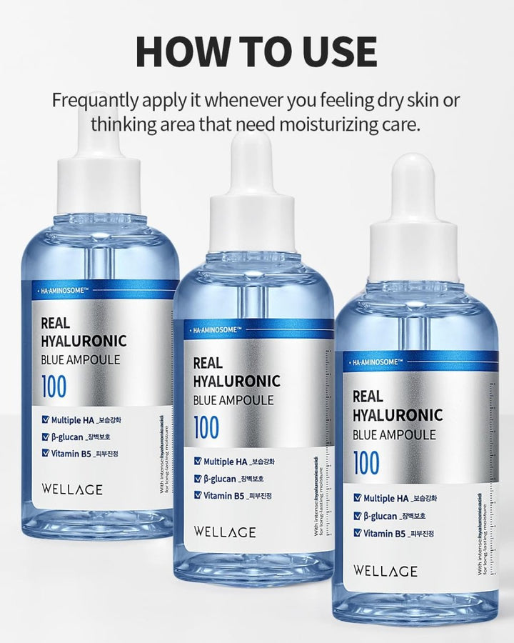 WELLAGE Real Hyaluronic Blue 100 Ampoule 60ml + 60ml Health & Beauty