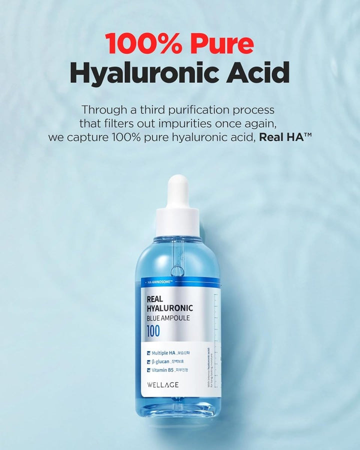 WELLAGE Real Hyaluronic Blue 100 Ampoule 60ml + 60ml Health & Beauty