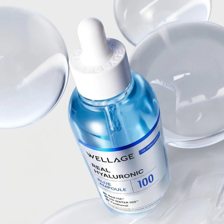 WELLAGE Real Hyaluronic Blue 100 Ampoule 60ml – 9 Molecular Hyaluronic Acid Hydrating Serum Serum 4