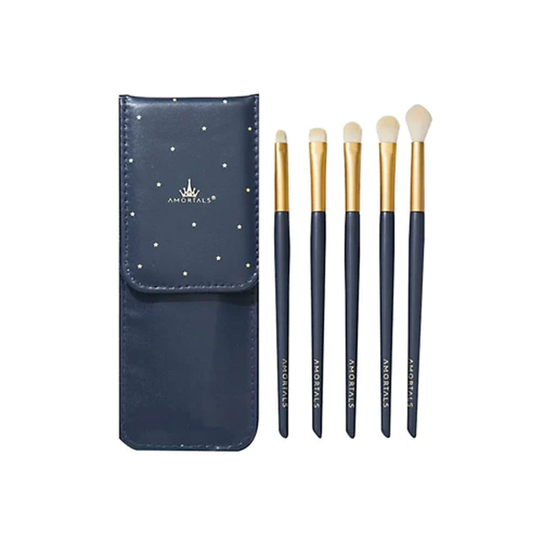 AMORTALS Eye Makeup Brushes Set (5 Brushes + 1 Bag)