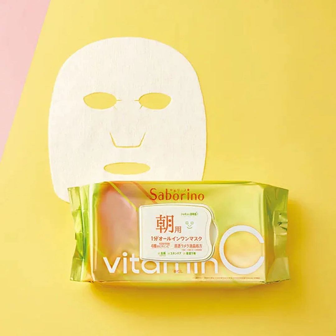 BCL Saborino Morning Facial Sheet Mask Vitamin C 30Pcs