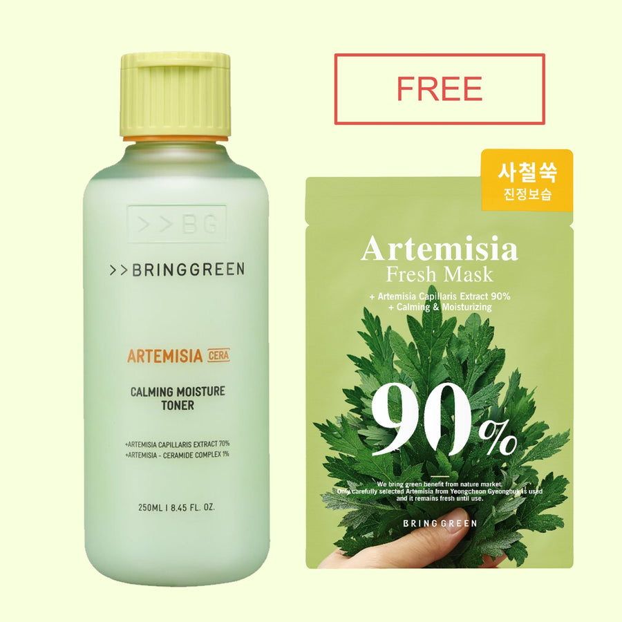 BRING GREEN Artemisia Cera Calming Moisture Toner & Free Artemisia 90% Fresh Mask 1Pcs SetHealth & Beauty772123542902