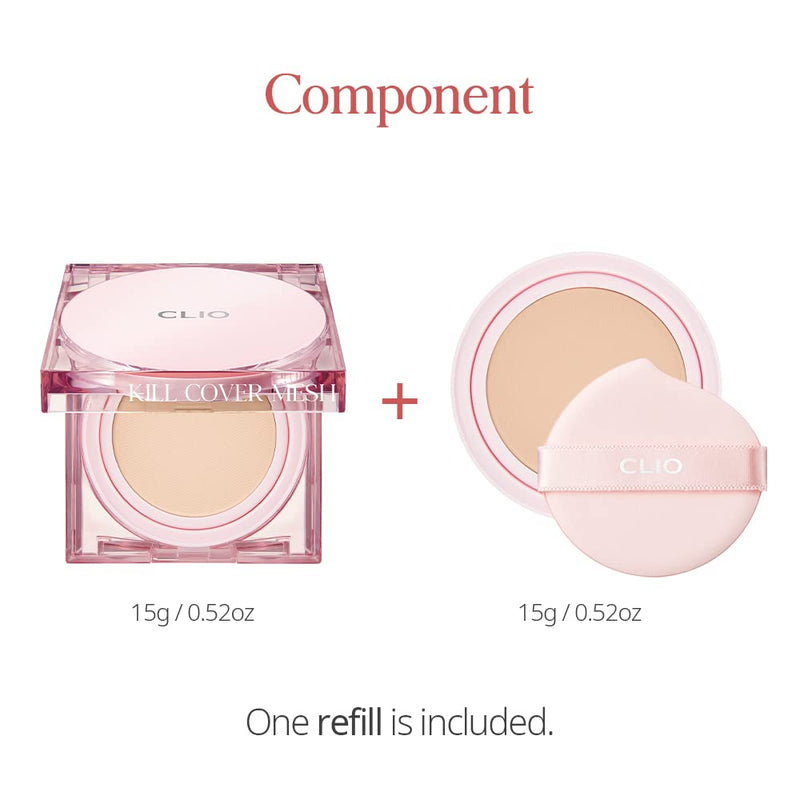 CLIO Kill Cover Mesh Glow Cushion Foundation 15g*2 - 3 Color for Choose(With Refill Core)Health & Beauty