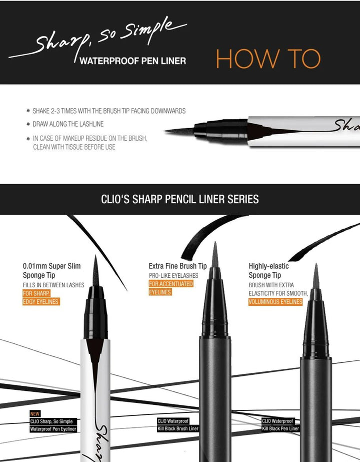 CLIO Sharp So Simple Pen Liner - 2 Color to Choose