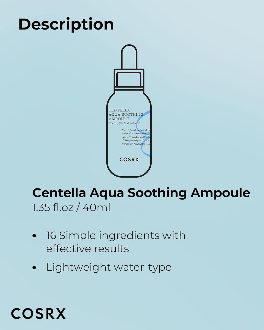 COSRX Centella Aqua Soothing Ampoule 40mlHealth & Beauty8809598450660