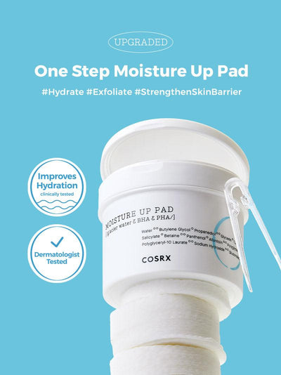 COSRX One Step Moisture Up Pad & Triple Hyaluronic Water Wave Sheet Mask Set - OCEANBUY.ca