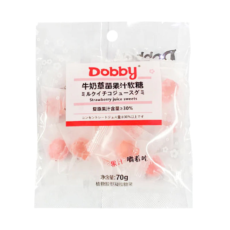 DOBBY Milk & Strawberry Juice Gummies 70g - OCEANBUY.ca