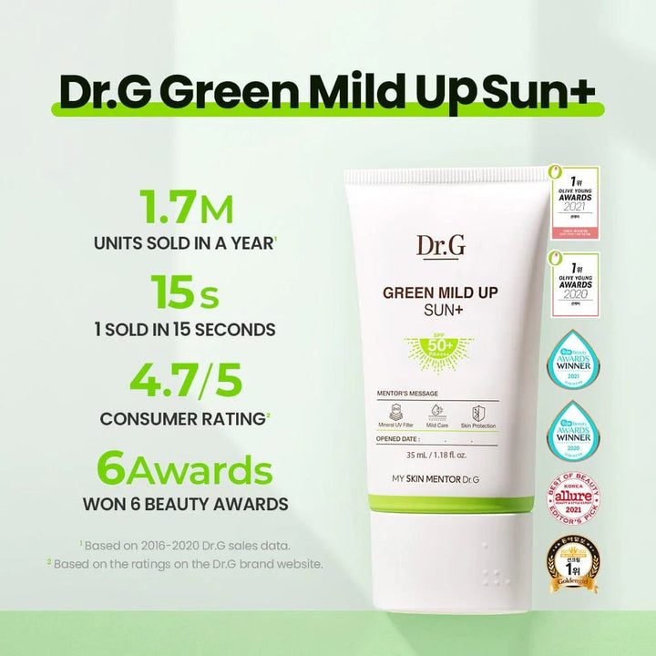 DR.G Green Mild Up Sunscreen 50ml SPF50+ PA++++ (NPN 80124417)Health & Beauty8809695360787