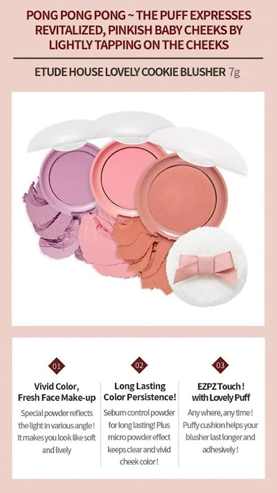 ETUDE HOUSE Lovely Cookie Blusher - OR202 Sweet Coral CandyHealth & Beauty