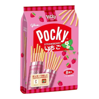 Glico Pocky Chocolate Biscuit Stick - Strawberry (13.6g*8) 108.8g - OCEANBUY.ca
