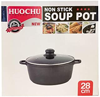 HUOCHU Nonstick Soup Pot Die-Casting Aluminum Dishwasher Safe Die Cast Aluminum Cookware 28cm