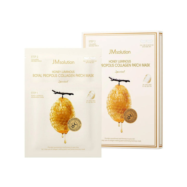 JM SOLUTION Honey Luminous Royal Propoiis Collagen Patch Mask 5Pcs