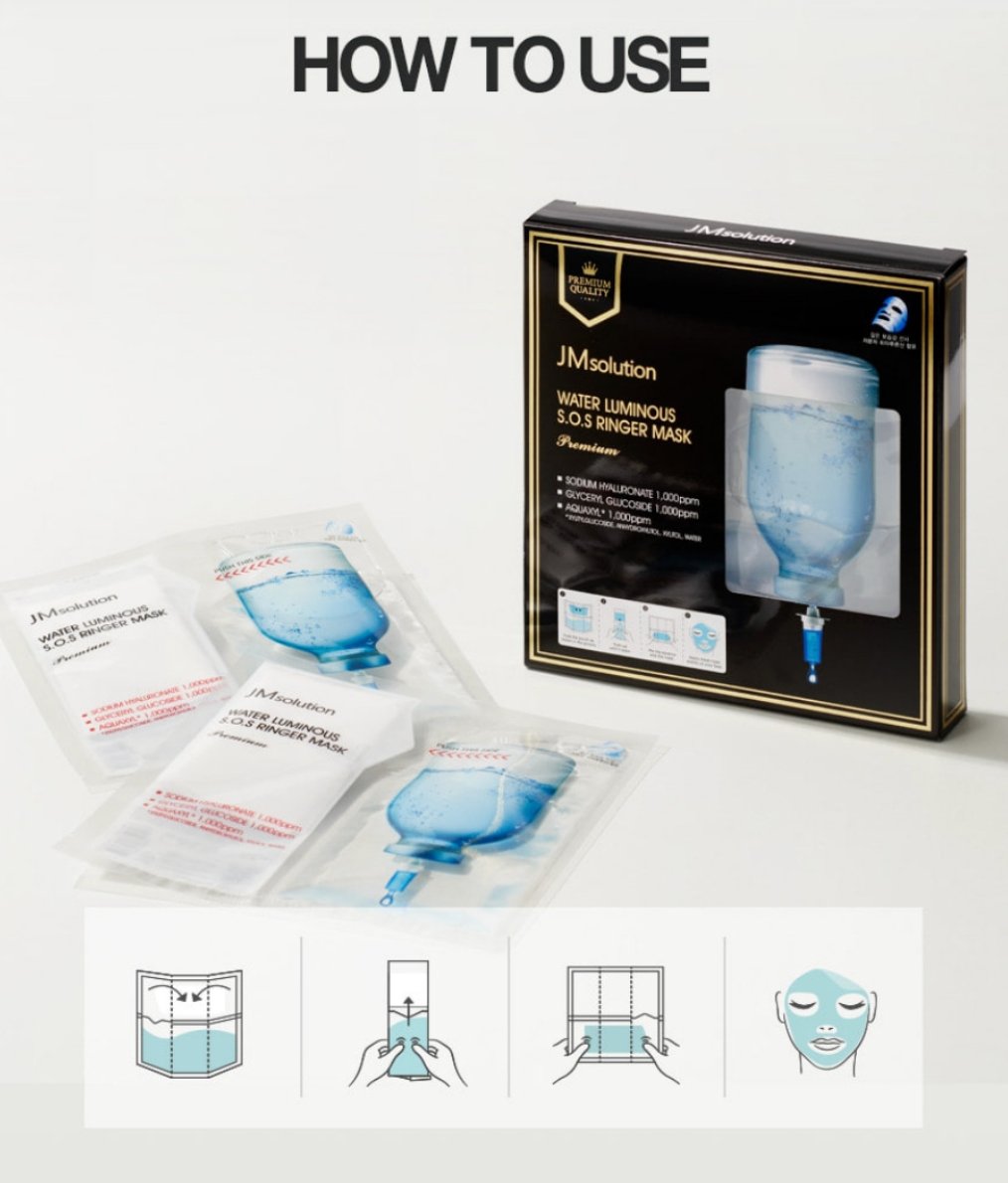 JM SOLUTION Water Luminous S.O.S Ringer Mask Premium 5Pcs