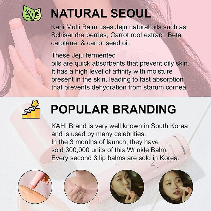 KAHI Seoul Wrinkle Bounce Moisturizing Multi Balm Stick for Face 9g