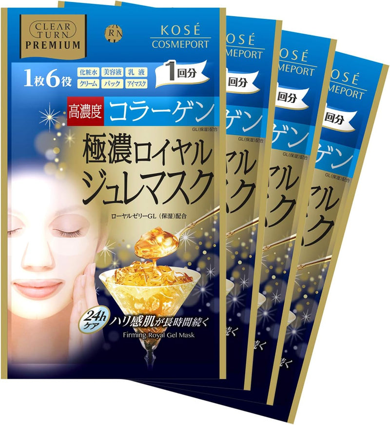 KOSE Premium Clear Turn Royal Jelly Face Mask 4Pcs - CollagenHealth & Beauty