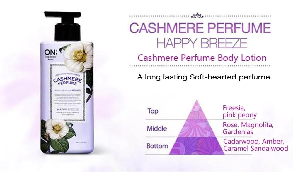 LG ON: THE BODY Cashmere Perfume Lotion 400ml - Happy Breeze