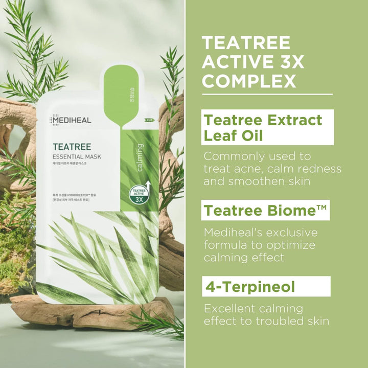 MEDIHEAL Teatree Care Solution Essential Mask 10Pcs - NEW PACKAGE