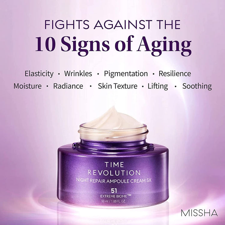 MISSHA Time Revolution Night Repair Ampoule Cream (5th Gen) 50ml oceanbuy.ca markham toronto free ship USA asian korean skincare
