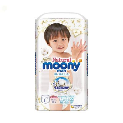 MOONY Natural Pants No Tape - Size L(9-14KG) 36PcsBaby & Toddler