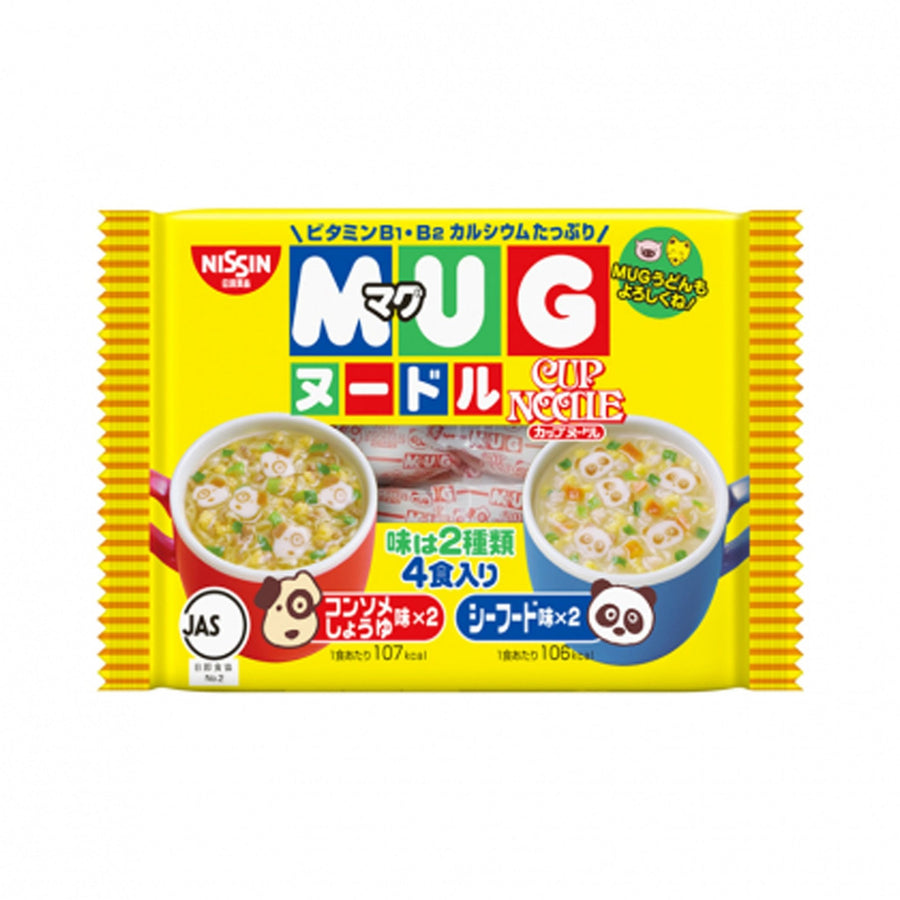 NISSIN Mug Noodles Shoyu & Seafood Flavour 4 Serves