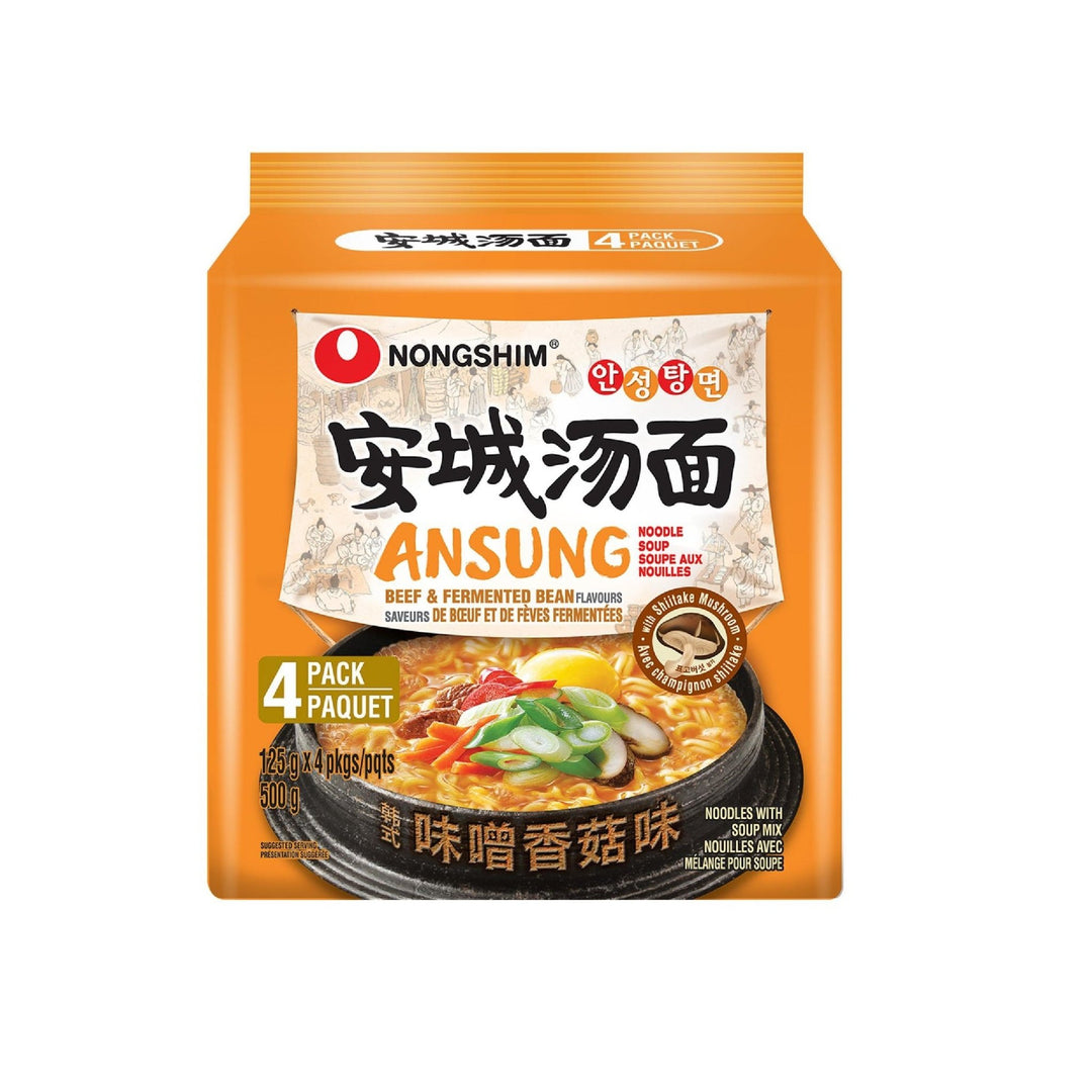 Nongshim Ansung Noodle Soup Family Pack 125g x 4 Food, Beverages & Tobacco oceanbuy.ca markham toronto free ship USA asian korean skincare