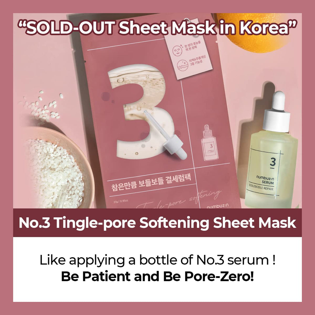 NUMBUZIN No.3 Tingle - Pore Softening Sheet Mask 4Pcs/Box Health & Beauty oceanbuy.ca markham toronto free ship USA asian korean skincare