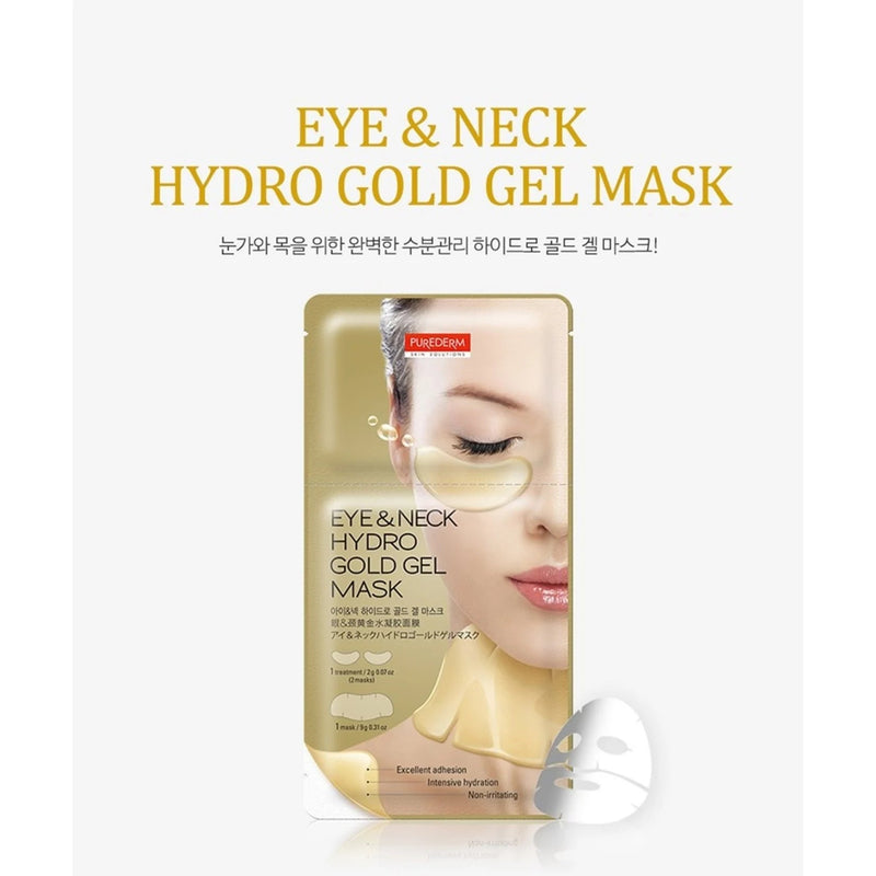 PUREDERM Eye & Neck Hydro Gold Gel Mask 1Pcs - OCEANBUY.ca
