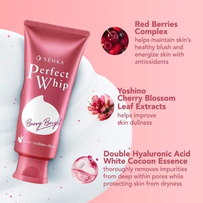 SENKA Perfect Whip Facial Wash Berry Bright 100g