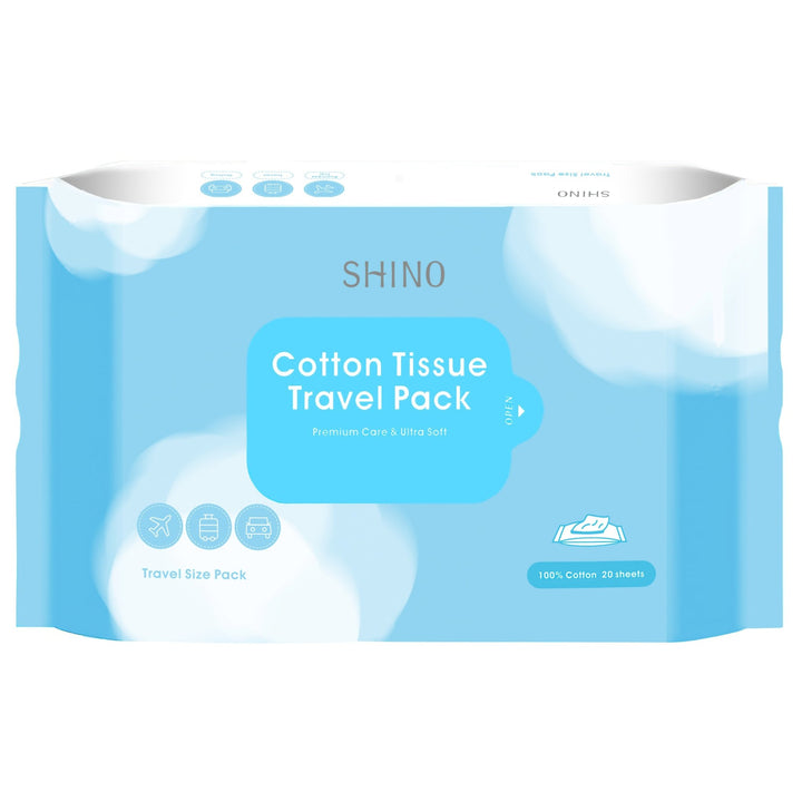 SHINO Premium Care Ultra Soft 100% Organic Cotton Towels Travel Pack 20pieces/pack