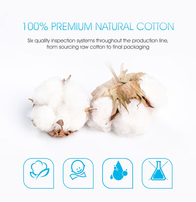 SHINO Square Natural Cotton Pads 100% Organic Cotton 100pieces/packHealth & Beauty