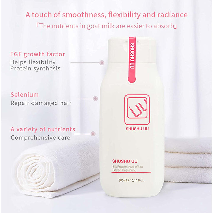 SHUSHU UU Goat Milk Silk Protein Multi-Effect Hair Repair Treatment 300mlHair Care