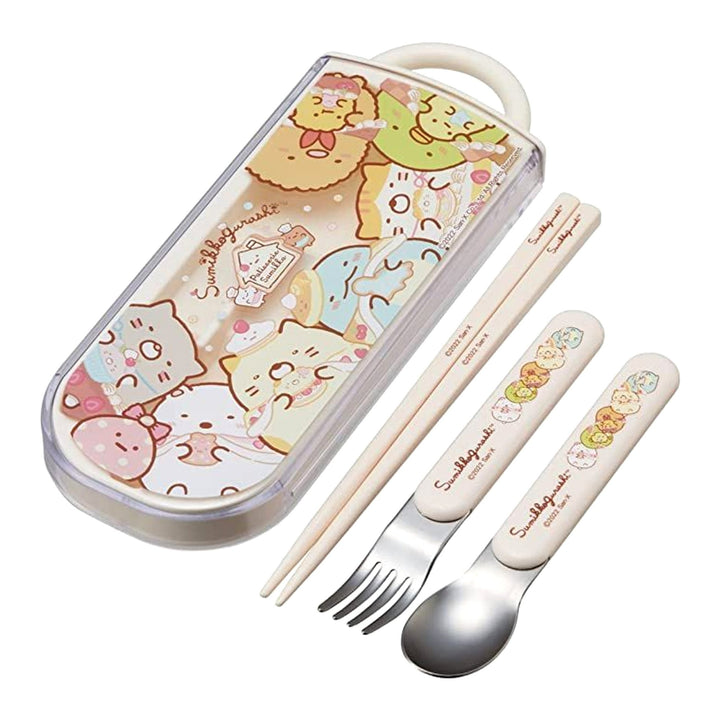 SKATER Children's Antibacterial Trio Set Chopsticks Spoon Fork - Sumikko Gurashi Sweet ShopBaby & Toddler4973307597763