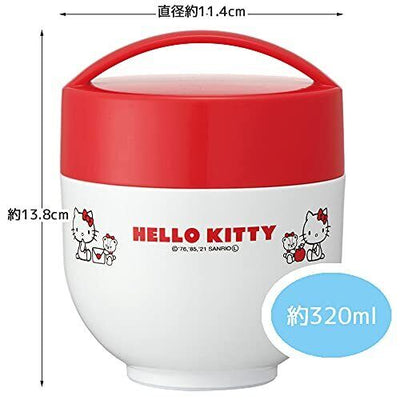 SKATER Hello Kitty & Tiny Chum Lunch Box Bowl Type Lunch Jar - 540ML