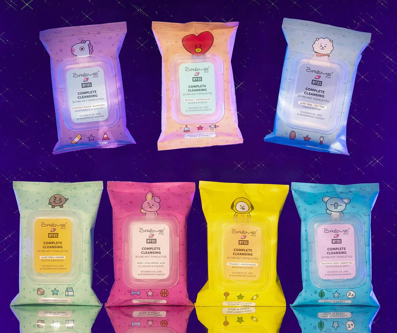 THE CREME SHOP x BT21 Complete Cleansing Towelettes(20 Pre-Wet Towelettes) - 4 Type for Choose - OCEANBUY.ca