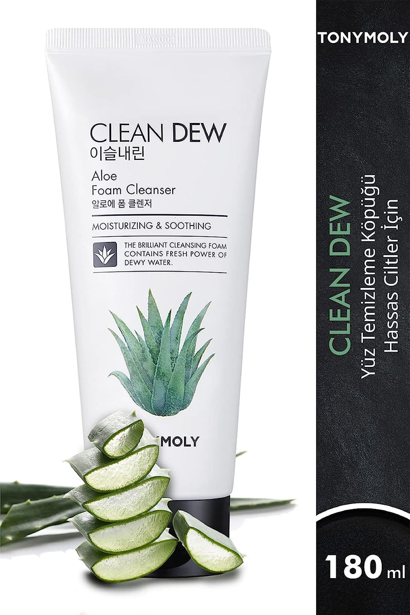 TONYMOLY Clean Dew Foam Cleanser 180ml - Aloe - OCEANBUY.ca