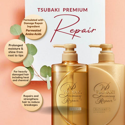 TSUBAKI Premium Volume Repair Hair Shampoo and Conditioner Set 490ml*2 Ver 2023 - OCEANBUY.ca